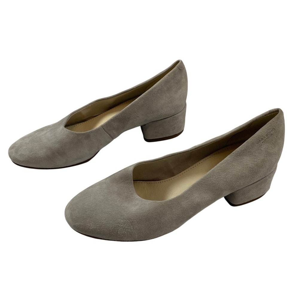 Vagabond Shoemakers Alice‎ Grey Suede Low Block Heel Pumps EU 38 4430-440-27